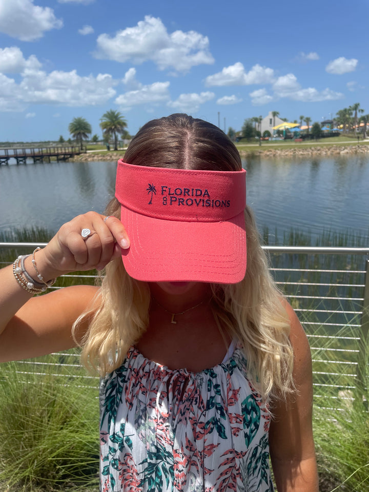 Florida Provisions Logo Visor - Coral