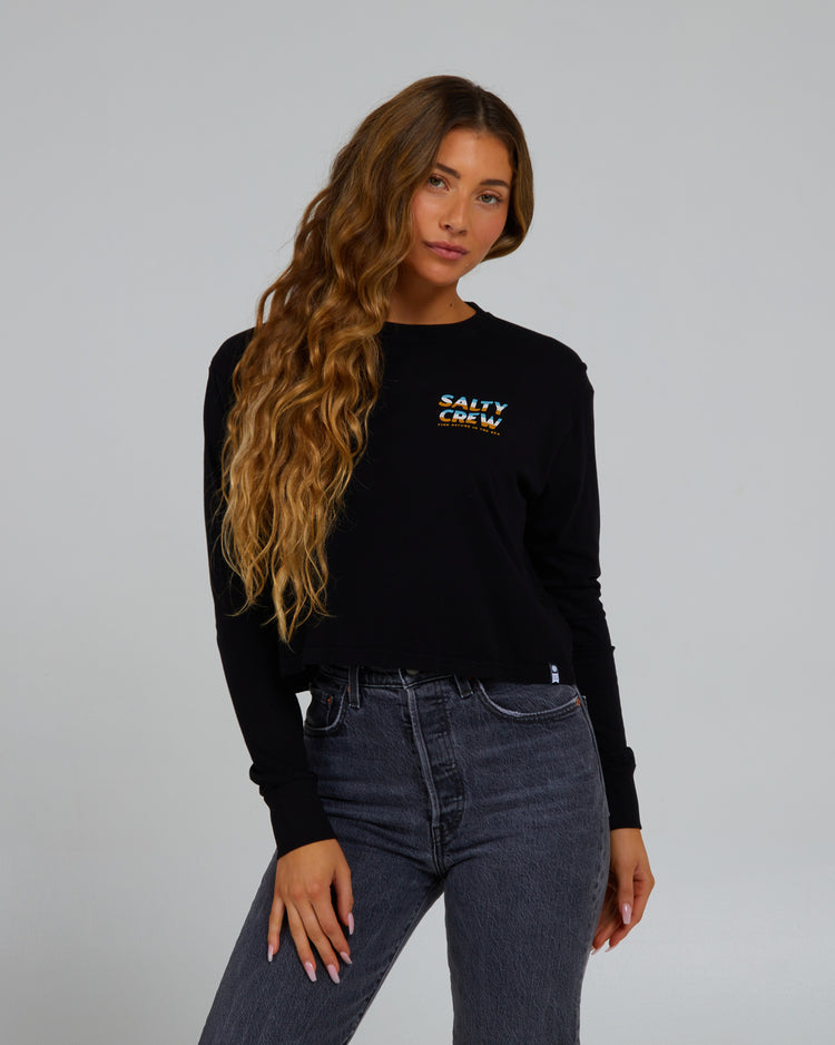 Boardwalk L/S Crop - Blk