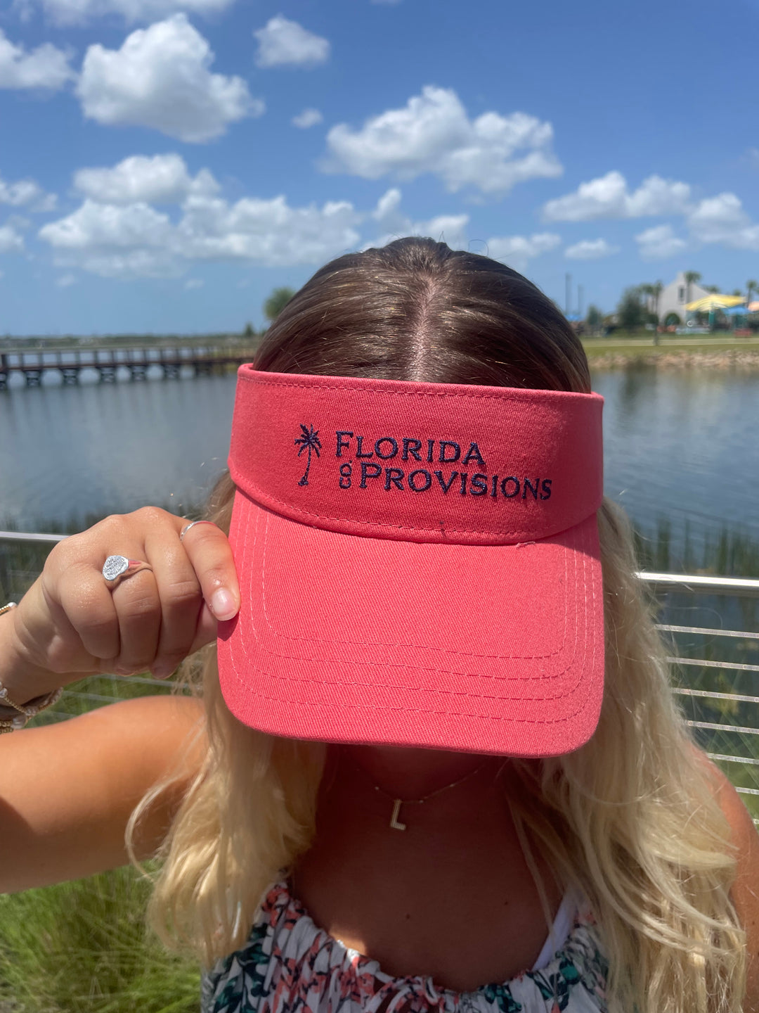 Florida Provisions Logo Visor - Coral