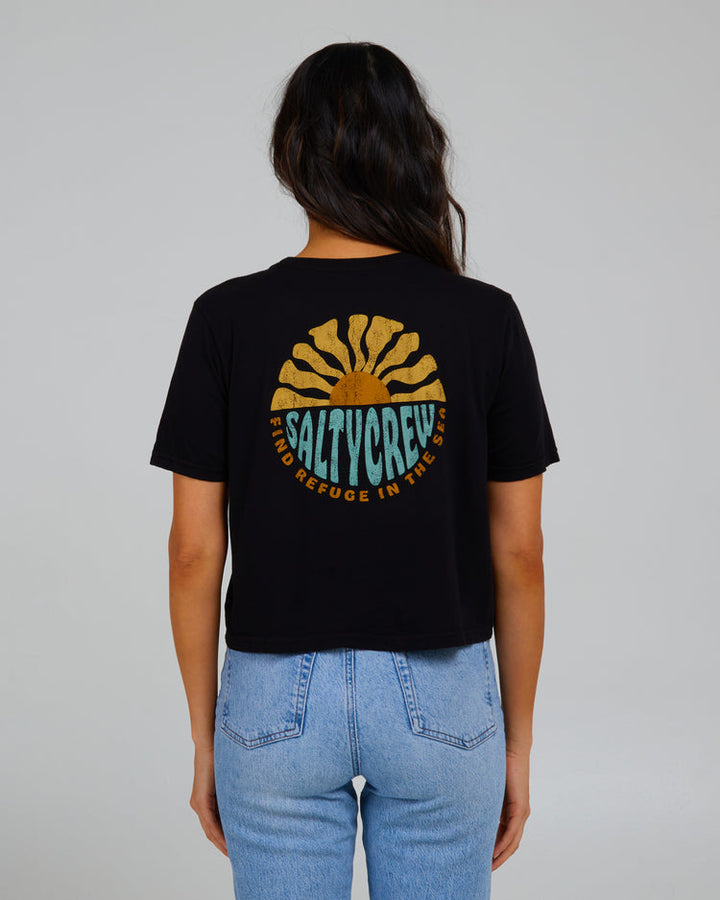 Sun Days Crop Tee - Black